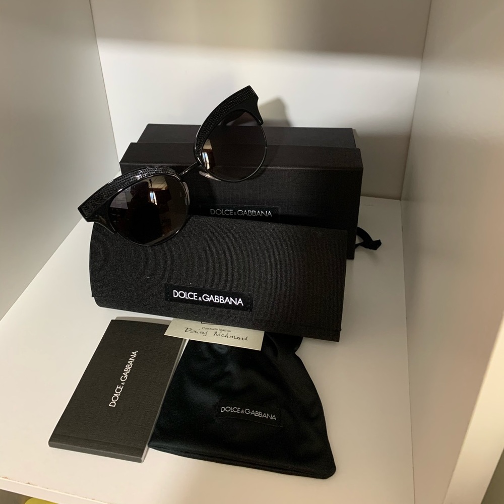 Dolce & Gabbana Cat Eye Embellished Sunglasses